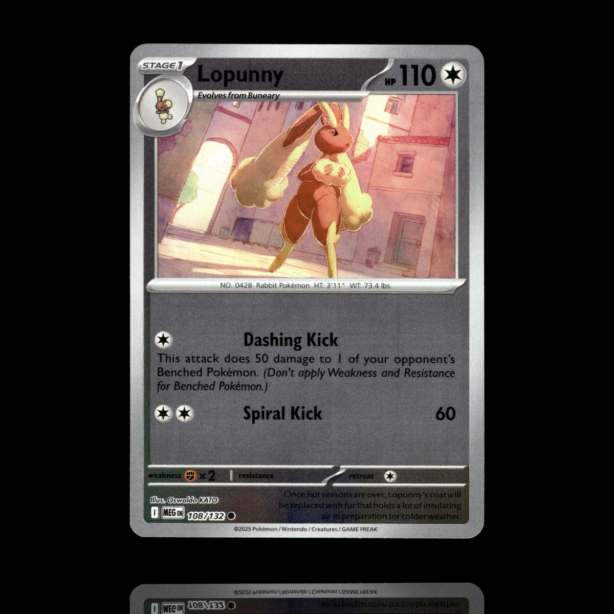 ▸ Lopunny | ME01: Mega Evolution | Reverse Holo | 108/132 | NM