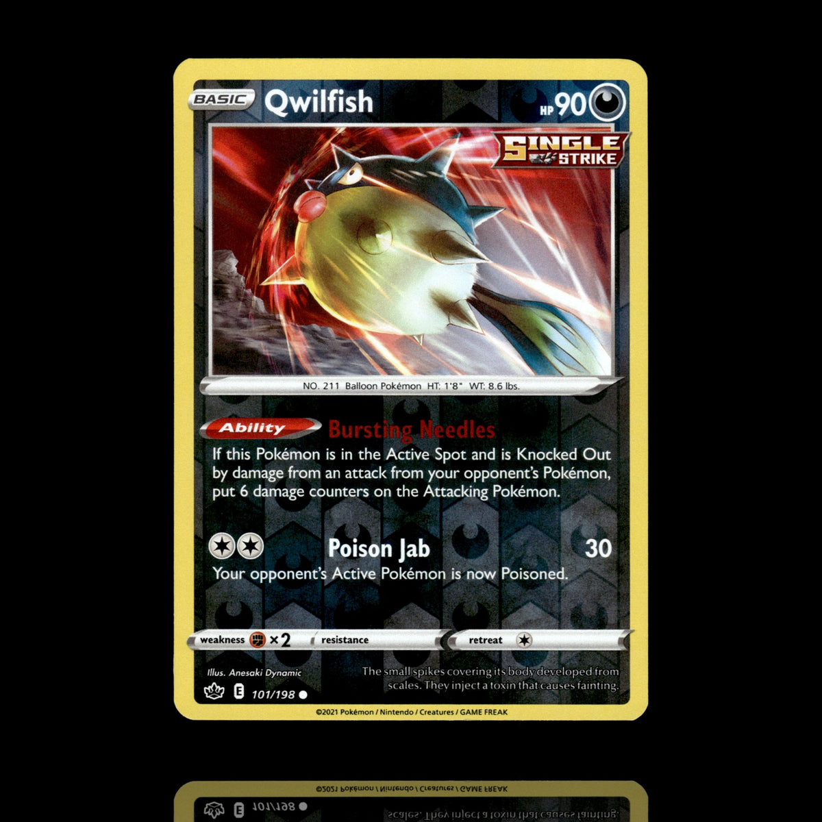 ▸ Qwilfish | SWSH06 Chilling Reign | Reverse Holo | 101/198 | NM