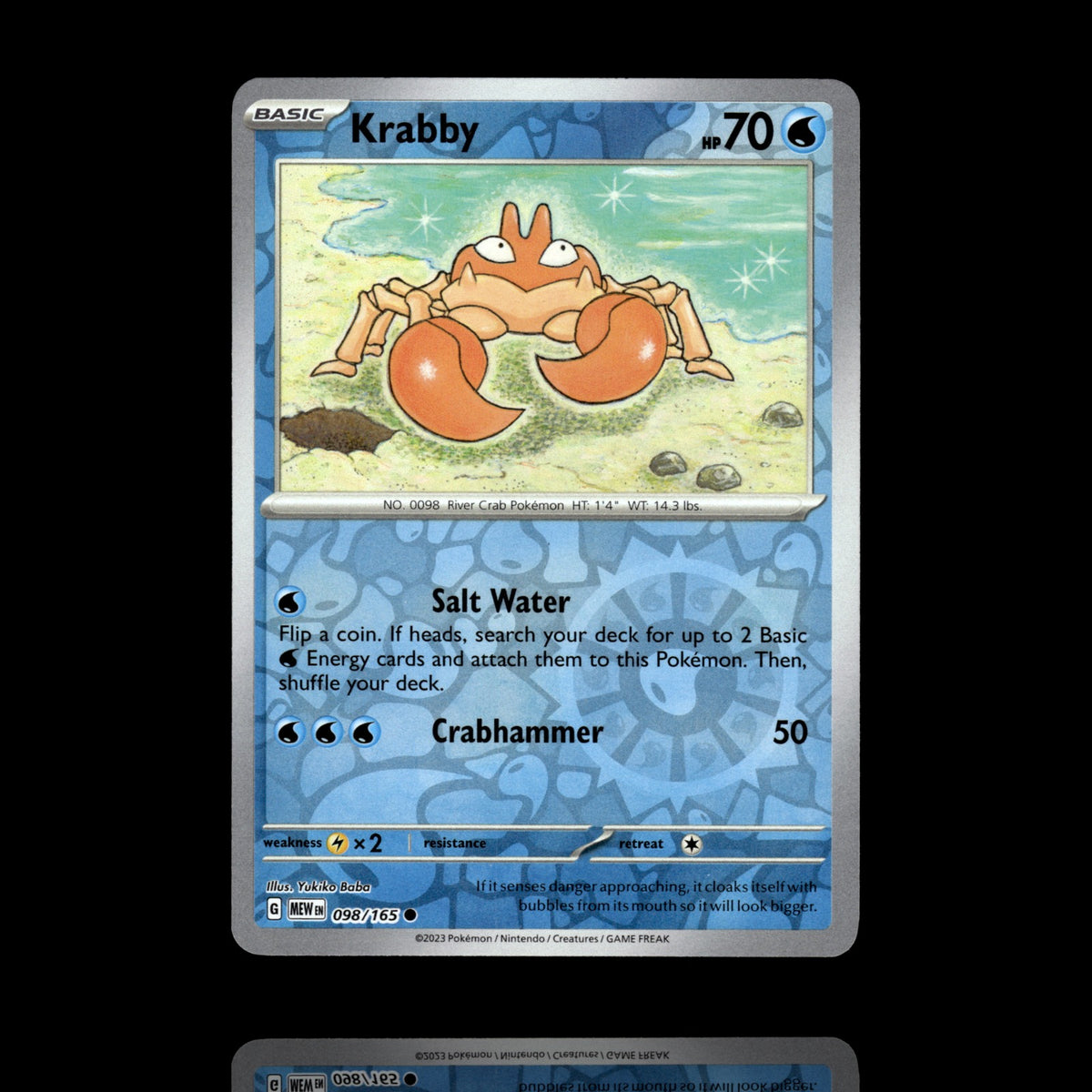 ▸ Krabby | SV: Scarlet & Violet 151 | Reverse Holo | 098/165 | NM